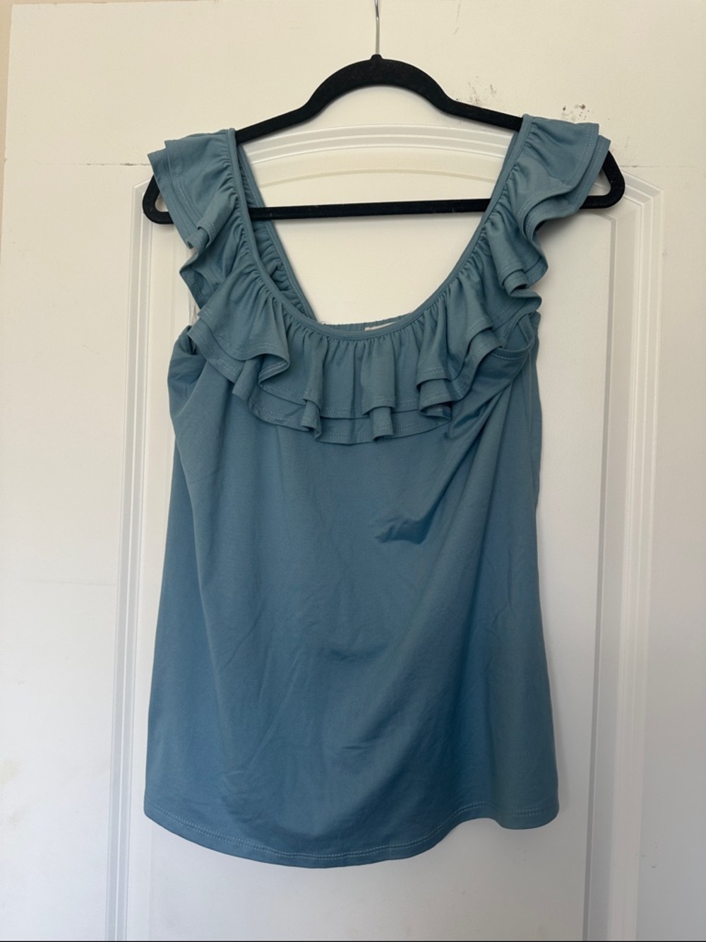 entro Dusty Blue Ruffle Scoop Neck Camisole